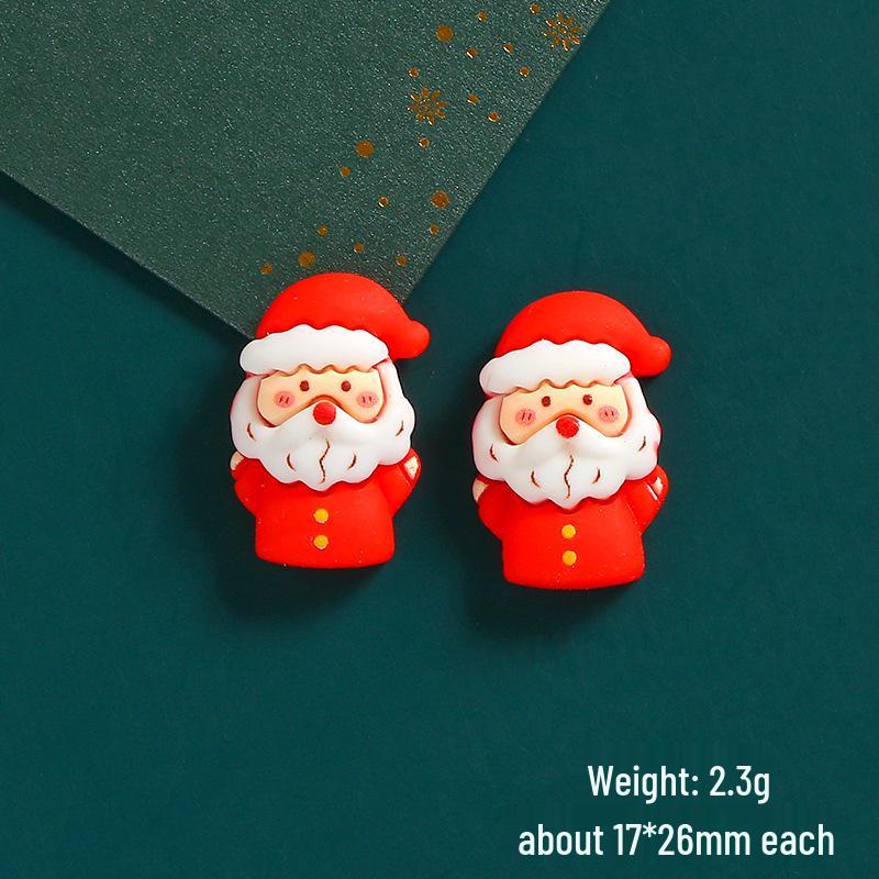 DIY Cartoon Santa & Reindeer Resin Accessories for Phone Cases & Hair Ties