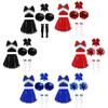 Girl Cosplay Cheerleader Costume Cheerleading Uniform Outfit Sequins Crop Top Skirt with Socks School Girls Dancewear Sets