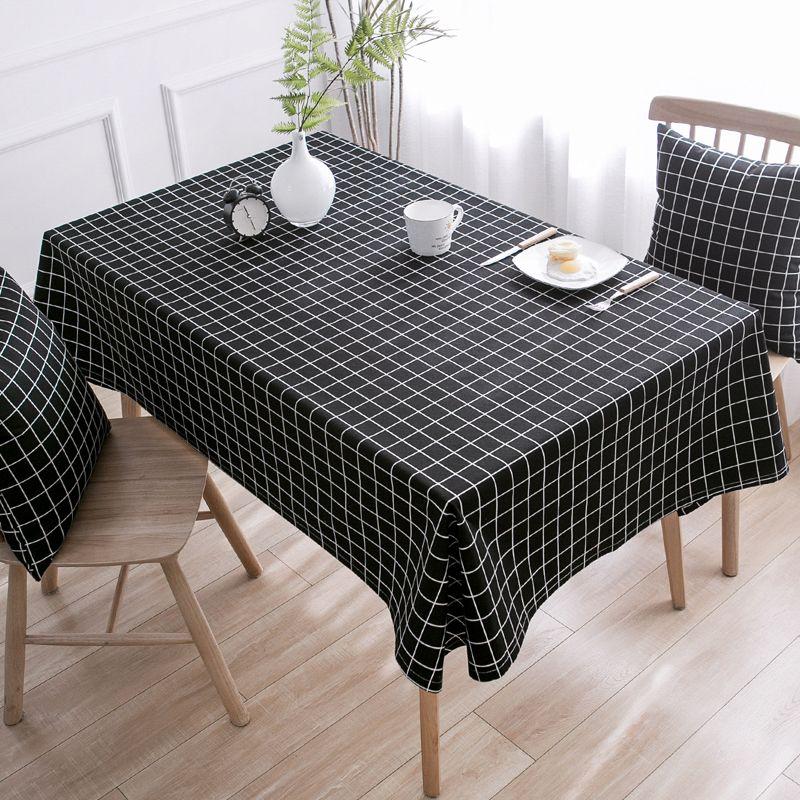 

Black and White Gingham Tablecloth Fabric Ins Small Grid Red Tablecloth Rectangular Photography Pastoral Style Desk Cloth No trace with black Gingham 60 * 60cm