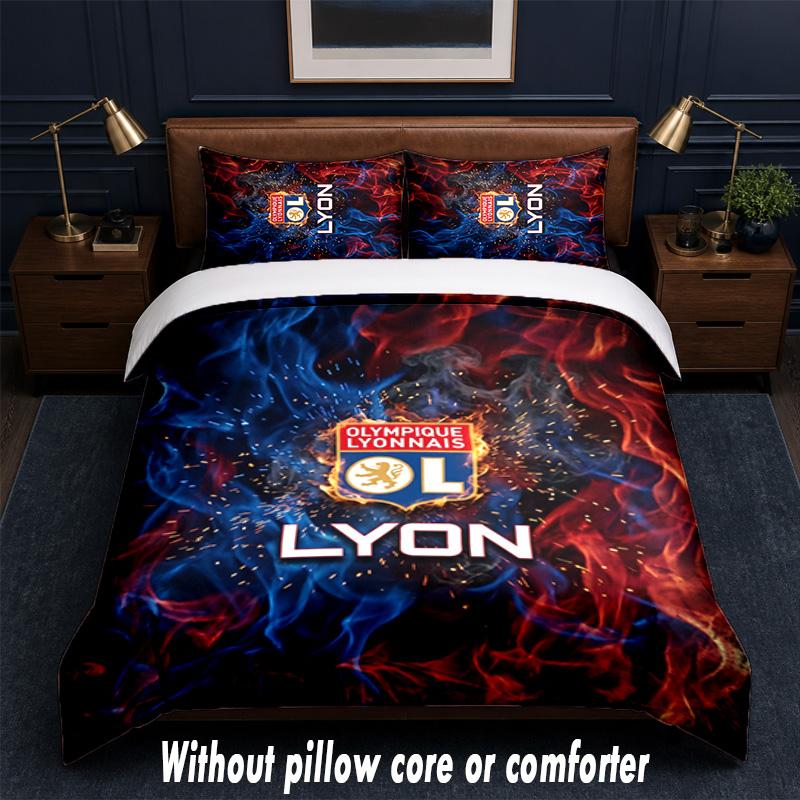 Lyon FC Design Bed Bedding Set 1 Duvet Cover + 2 Pillowcases Soft Breathable Household Bed Linens