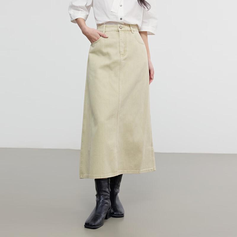 Elva s Island Women s Spring Denim A-Line Midi Skirt M