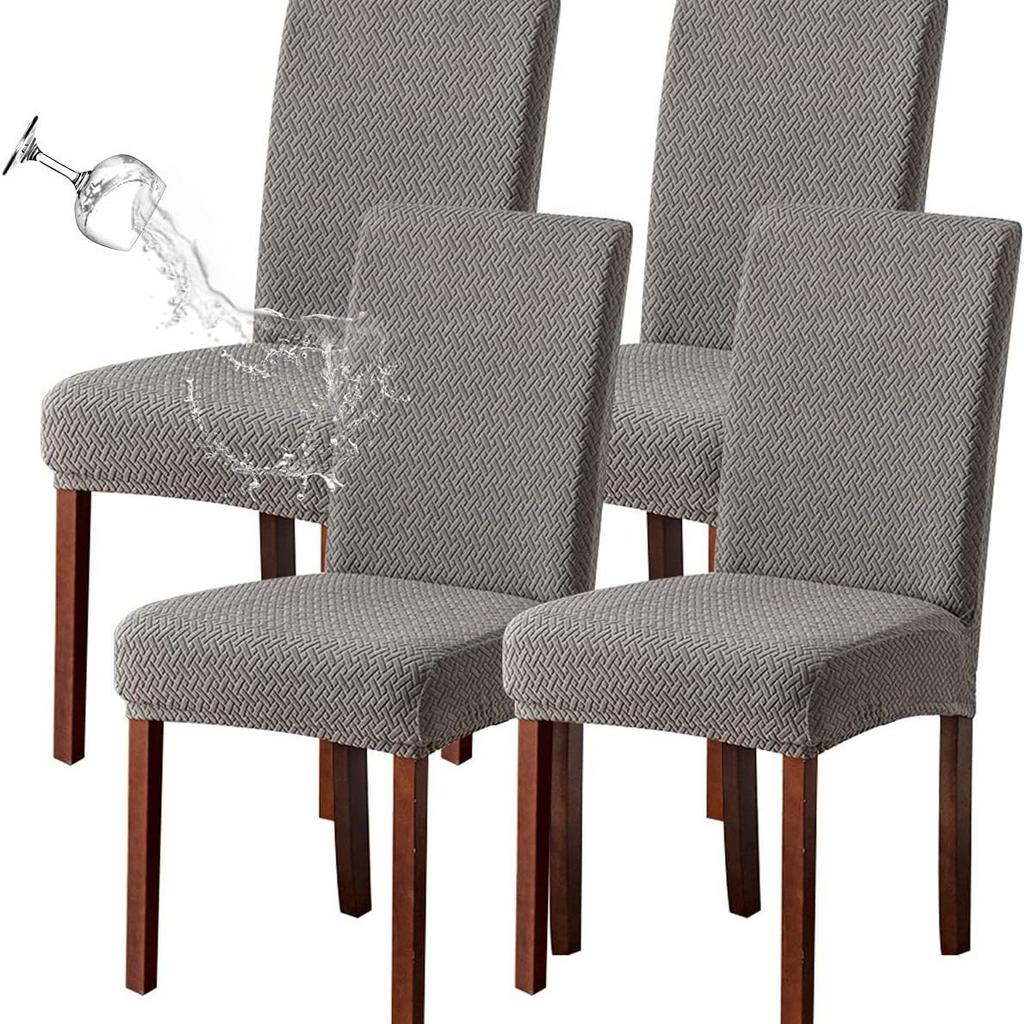 Waterproof Long Checked Jacquard Chair Cover for Home Chair Cover for Four Seasons Universal Chair Cover for Home Dining Chair Cover