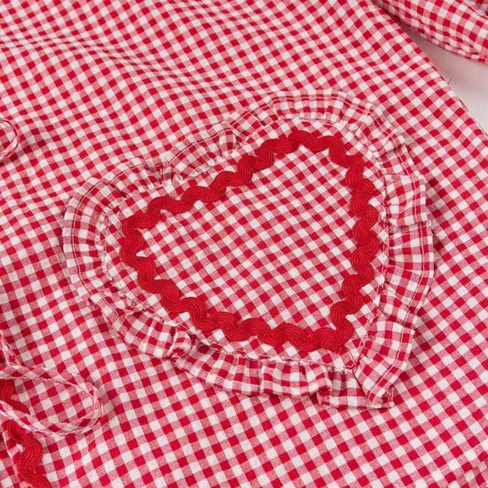 Stripe Plaid Bowknot Lace Up Blouse Ruffle Loose Chic Puff Sleeveless Blouse Tops  Party