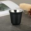 1pcs 80ml Italian Espresso Cup Small Wine Glass Simple Style 304 Stainless Steel Liner Double Layer Heat Insulated Capsule Cup