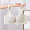 Underkläder Dam Tunn Spets Mjuk Stålring Anti Hängande Samlande Justerbar Bröstform Rak BH