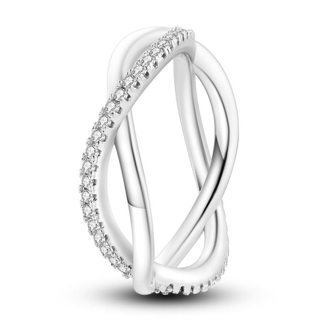 Size 6 -9 Inch Authentic 925 Silver Women Stackable Ring Girl 'S Luxury Wedding Finger Rings