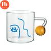 Hi Glass Cup Moda Yaratıcı Taşınabilir Yaratıcı Şeffaf İçecek Şişesi Saplı
