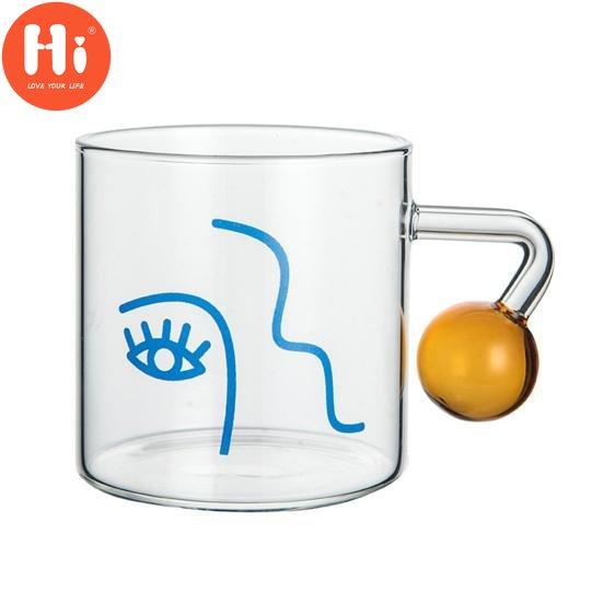 Hi Glass Cup Moda Yaratıcı Taşınabilir Yaratıcı Şeffaf İçecek Şişesi Saplı