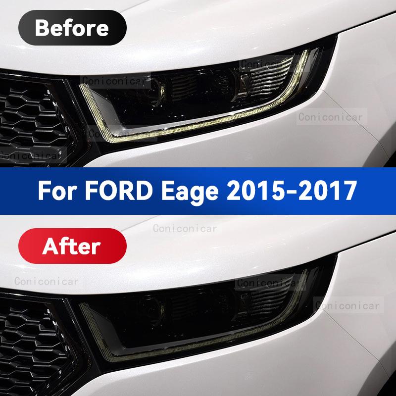 For FORD EDGE 2015-2021 2020 Car Headlight Black TPU Protective Cover Film Front Light Tint Change Color Sticker Accessories