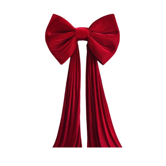 Large Velvet Bow Tie Pendant Tree Topper Wreath Christmas Bows Pillar Wedding Holiday Stair Railing Porch