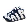 Nike Air More Uptempo Olympic Slip-Resistant Shock Absorbing Mid-Top Kids Basketball Shoes Kids Basketball Shoes Black White 415082-104(2016)