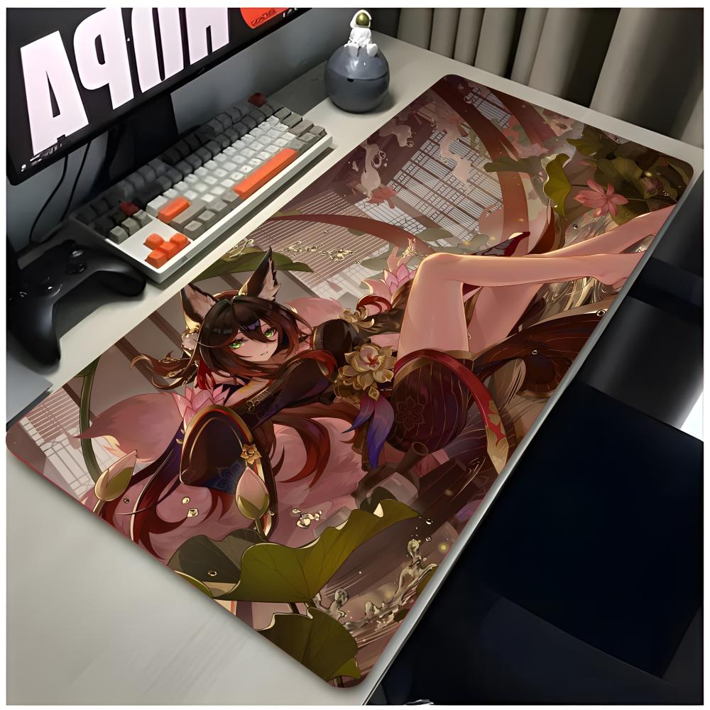 Game Character Honkai Star Rail Tingyun Mouse Pad Large Gaming Mousepad With Thick Stitched Edge NonSlip Desk Mat