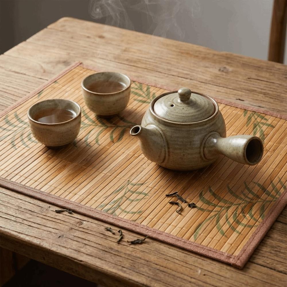 Vintage Bamboo Placemat Foldable Heat Insulation Pad Table Decoration Tableware Pad  Family Party