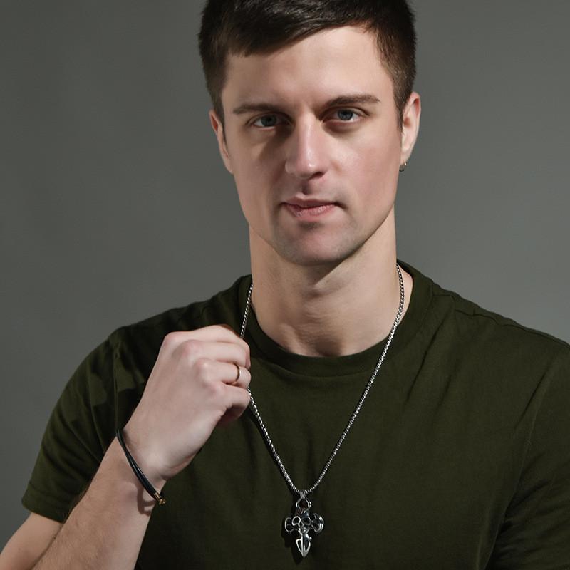 Vintage Skull Cross Titanium Steel Necklace For Men Unique Hip Hop Street Style Jewelry