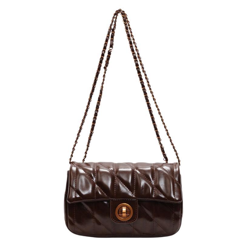 Small square bag women 2025 new trendy fashion diamond red chain shoulder messenger bag