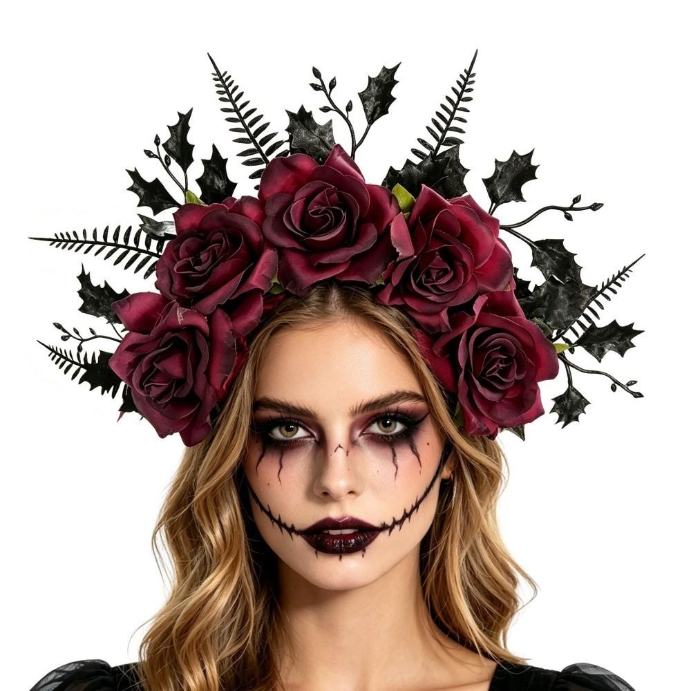 Vintage Artificial Flower Headband Simulated Crown Hair Hoop for Gift Hair Accessories
