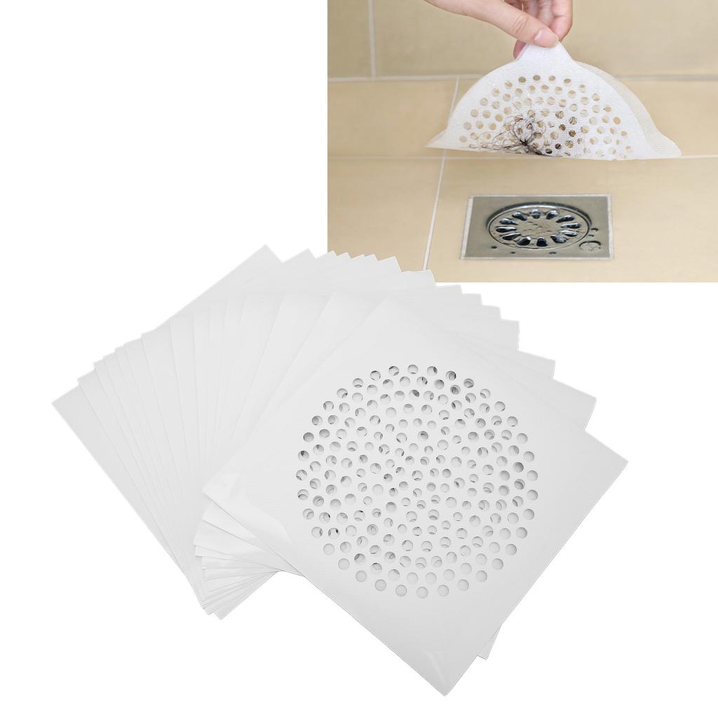 Drain Filter Stickers Disposable Mesh Anti Blocking Shower Hair Catcher Sticker for Bathroom Kitchen Salon15pcs
