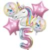 1 Set Regenbogen Einhorn Ballon 32 Zoll Zahlen Folienballons 1. Kinder Einhorn Thema Geburtstagsfeier Dekorationen Baby Shower Globos
