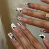 European & American Black and White Stripe Polka Dot False Nails
