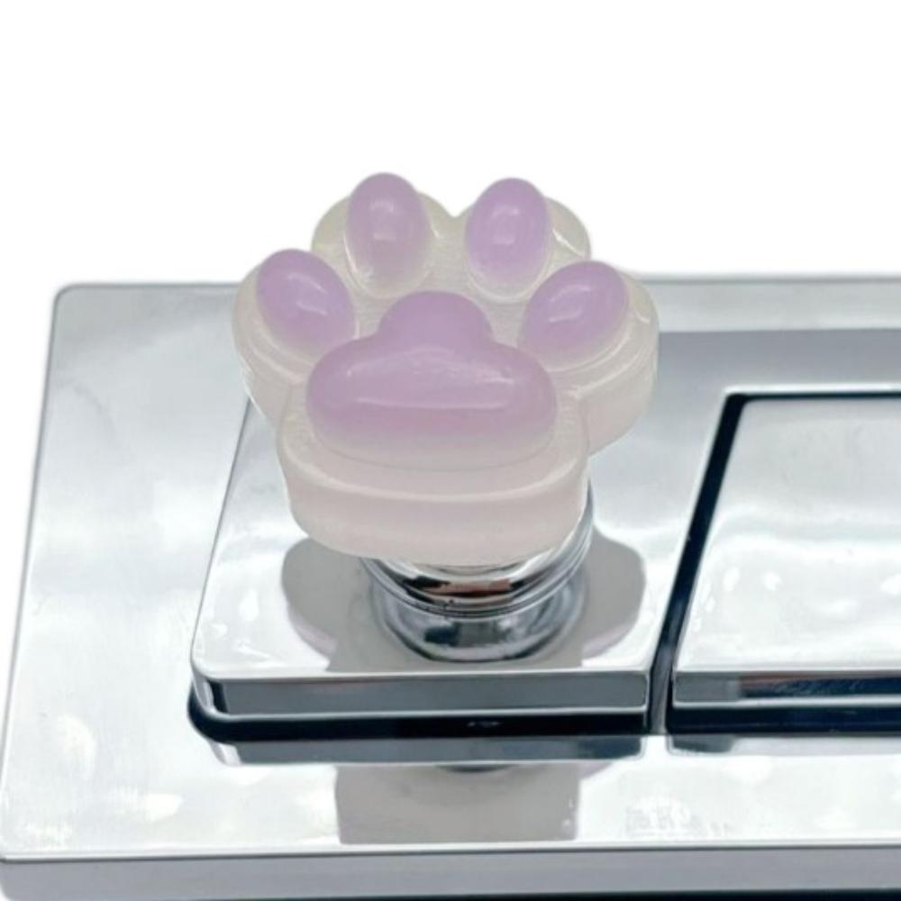 Cat Paw Luminous Toilet Press Cute Water Press Flush Button Auxiliary Device Toilet Button  Women