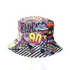 Quick Drying Sun Hat Retro Graffiti 80s 90s Fisherman Hat Fashion Reversible Bucket Hat  Unisex