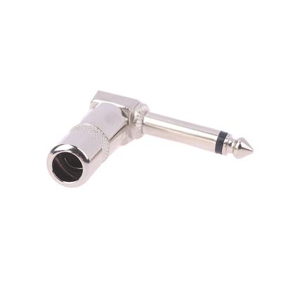 Metal 6.35Mm Plug Right Angle Male Mono Plug L-Shape Audio Connector For Guitar Audio 1/4" 6.35 90 Degree Jack Solder Connector