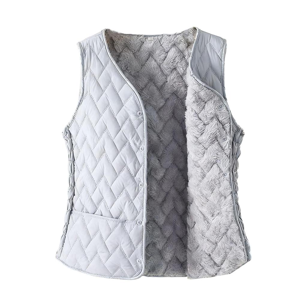 Women's Winter Fashion Casual Sleeveless Vest Outerwear Warm Cotton-Padded Lightweight Coat