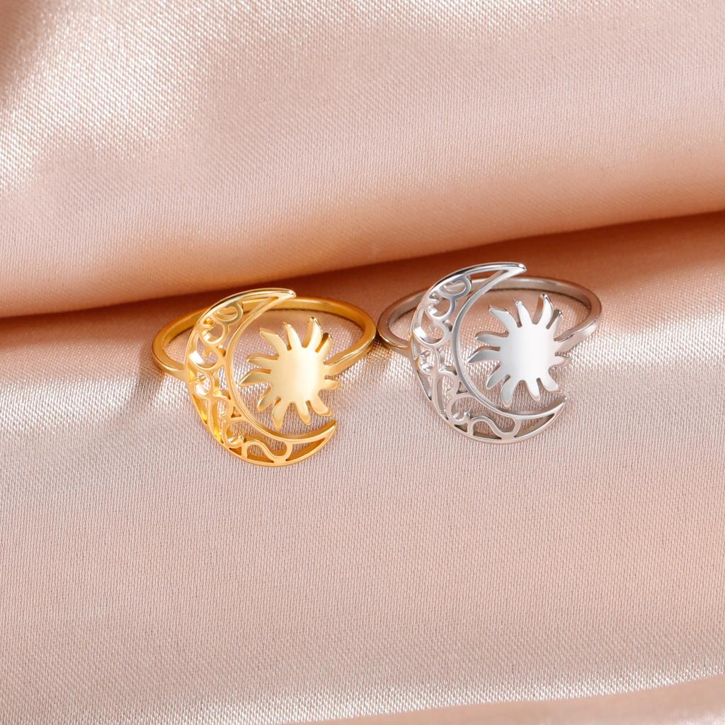 Crescent Sun Open Ring Bohemian Fashion Jewelry Unisex Birthday Gift