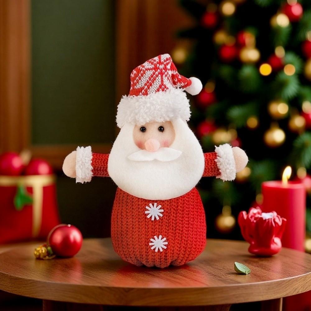 Snowman Christmas Doll Bag Knitted Xmas Drawstring Bag Christmas Candy Bag  Christmas Party