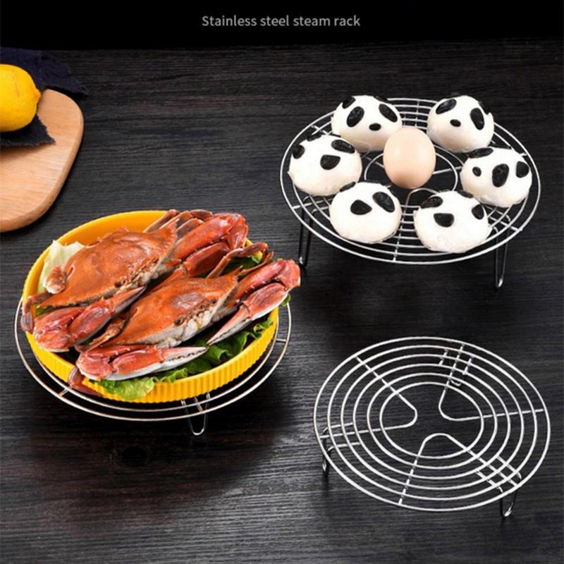 304 Stainless Steel Steamer Rack Multifunction Pot Steaming Tray Dumplings Eggs Grill Stand Kitchen Tableware Cooking Utensils