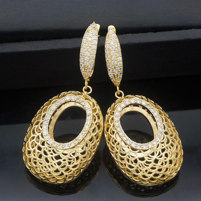 Kristal Altın Rengi Çıtçıt Küpe Kolye Yeni Tasarım Kadın Sallantılı Küpe Damla Küpe Küpeler Moda Takı