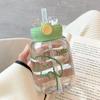 Water bottle simple ins cute high value straw cup female summer student adult girl plastic small portable water cup