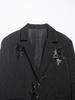 Spring European & American Style Embroidered Sequin Striped Suit with High Waist Long Pants