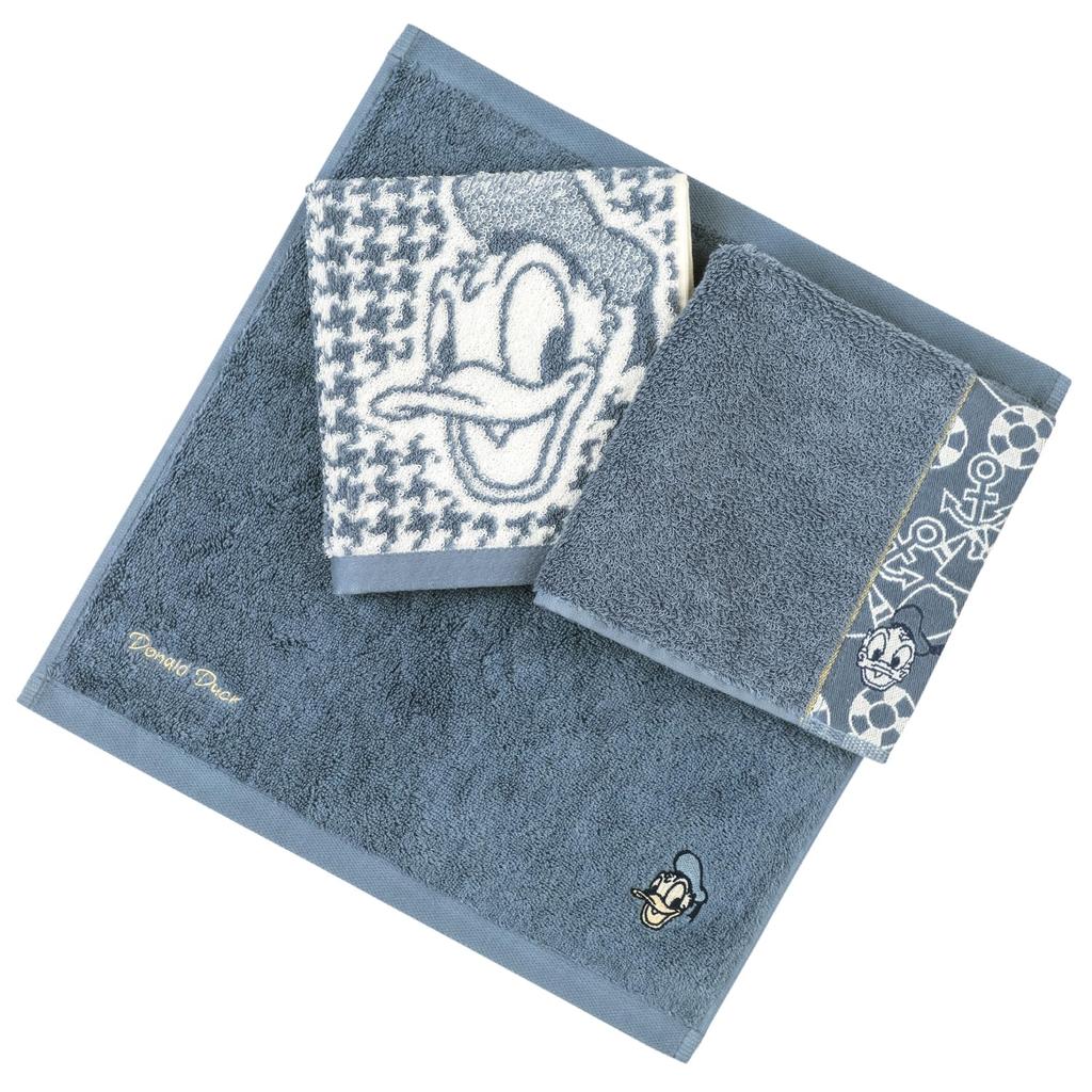 Towel Laboratory Donald Duck Hand Set of Fast Low Japan Technology [Disney Character] #023 Towels, 3, Fluffy, Absorbent, 100% Cotton, Shedding, Gift,