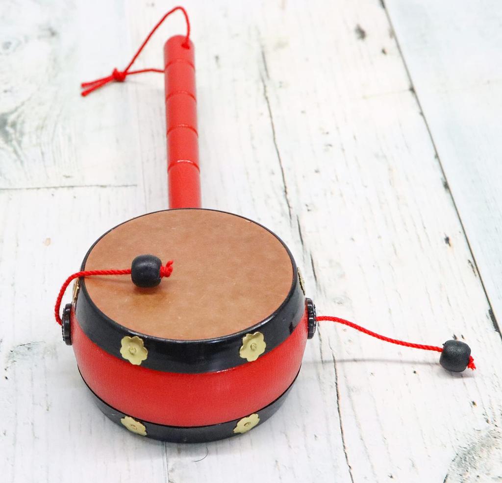 Traditional Japanese wooden toy drum den-den