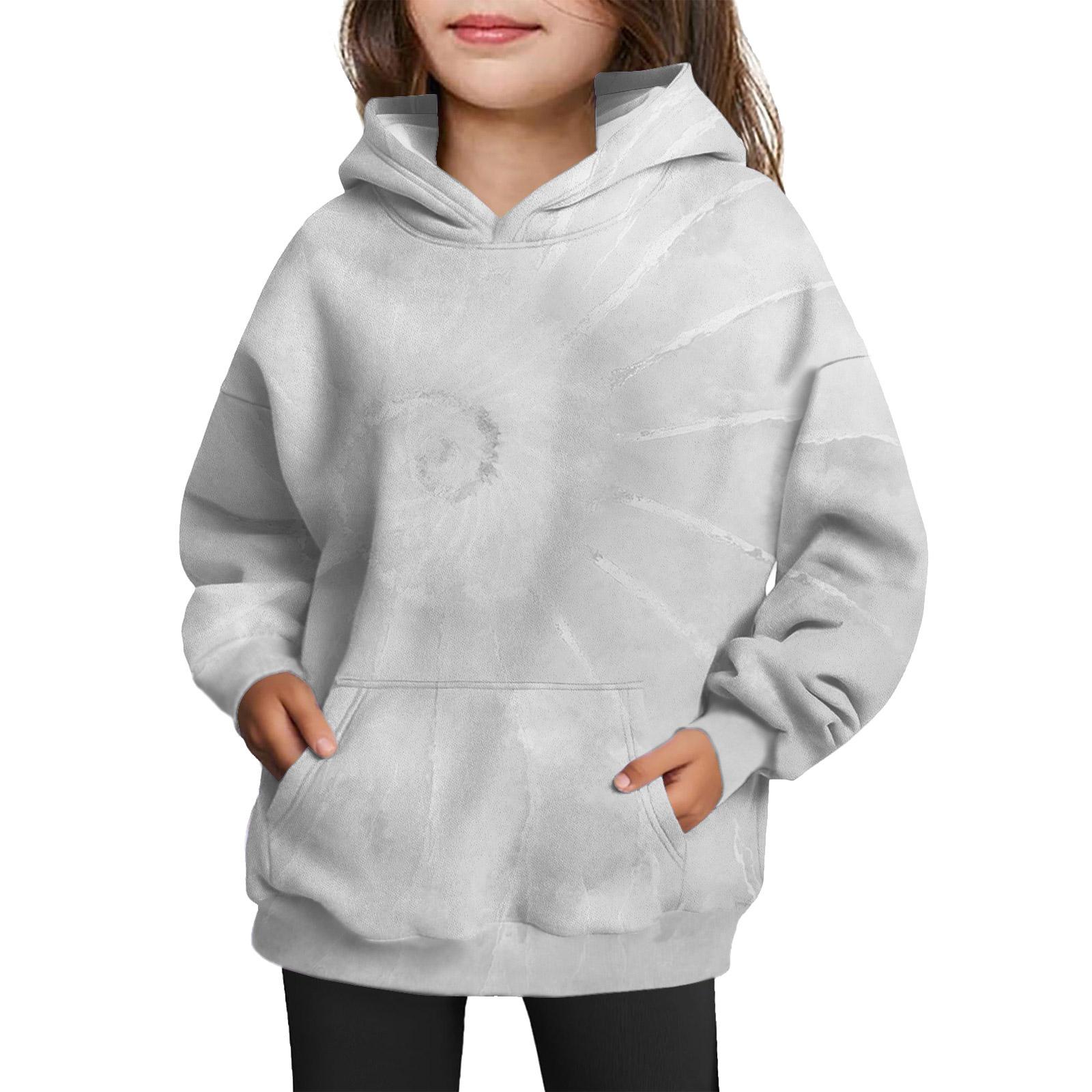 

Худи для девочек с принтом тай-дай - Пуловер с принтом 140