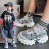 Children's mesh sneakers 2025 autumn new soft-soled non-slip and breathable fashion versatile medium and older children's casual shoes