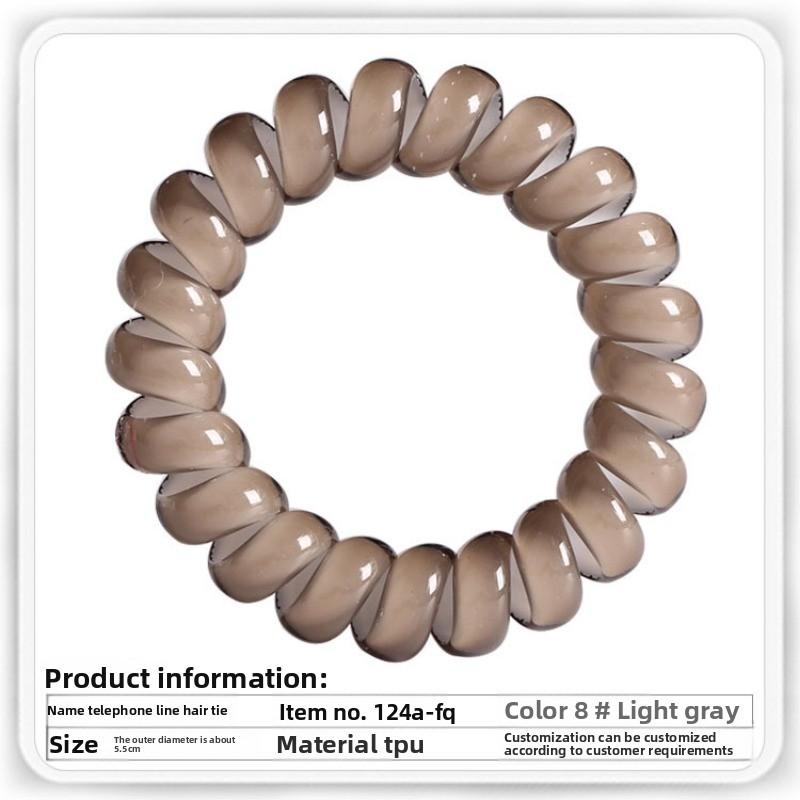

Пластиковий Високоеластичний Пружинний Браслет-Спіраль для Зап ястя Готельний Купальний Шнур для Телефону Великий Середній і Малий Телефонна Лінія Спіраль для Волосся світло-сірого кольору