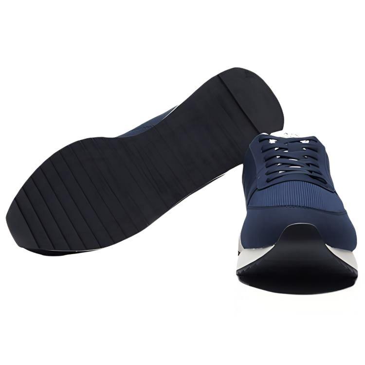 Emporio Armani Round Toe Lace-Up Casual Shoes Men Sneakers Navy-Blue XUX209XV812N1518