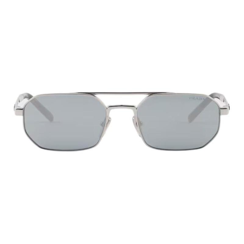 Prada Temple Logo Metal Aviator Sunglasses