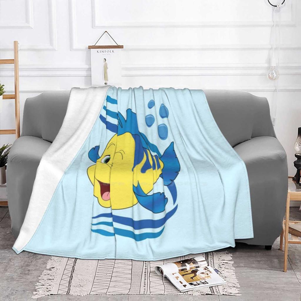 Flounder Fashion Soft Warm Flannel Blanket Flounder From The Little Mermaid Ariel