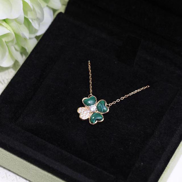 New Europe Sale Lucky Grass Necklace Black Red Agate White Shell Shine Women's 18K Champagne Gold S925 Sterling Silver Fine