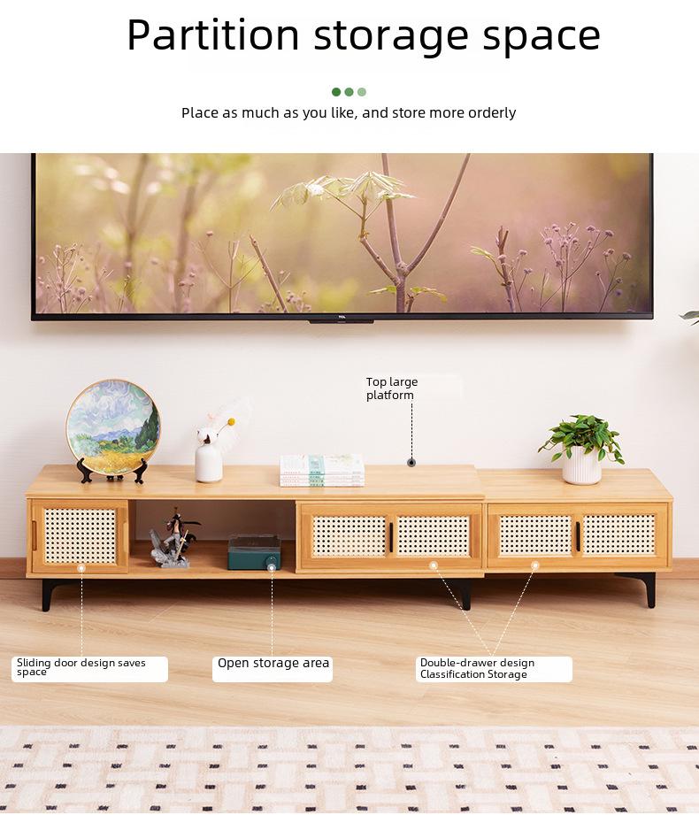 Luxury Retractable TV Cabinet & Coffee Table Combination for Small Apartments