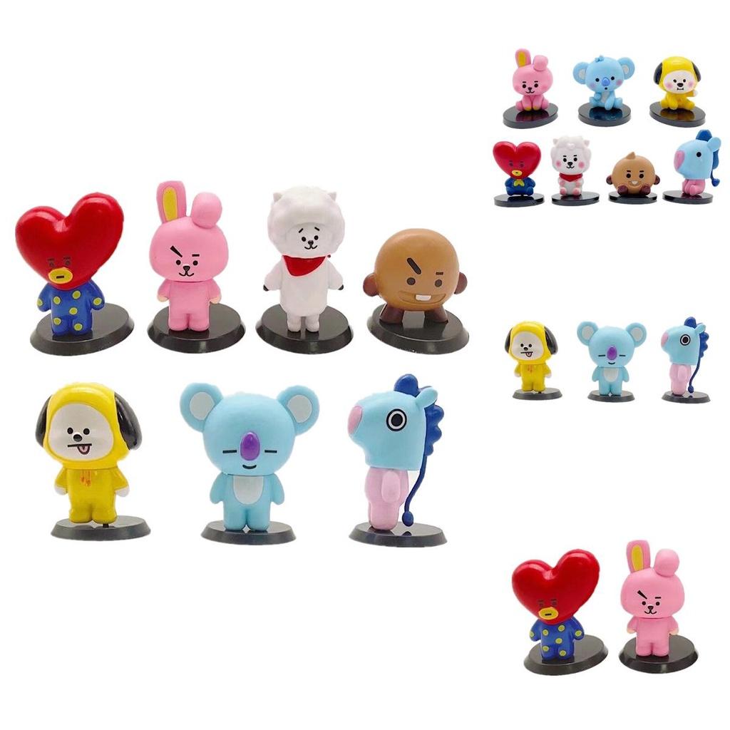 BTS BT21 7-teiliges Set Babyphone-Figuren, Ornamente, Tortenaufsatz, Spielzeug, Geschenk