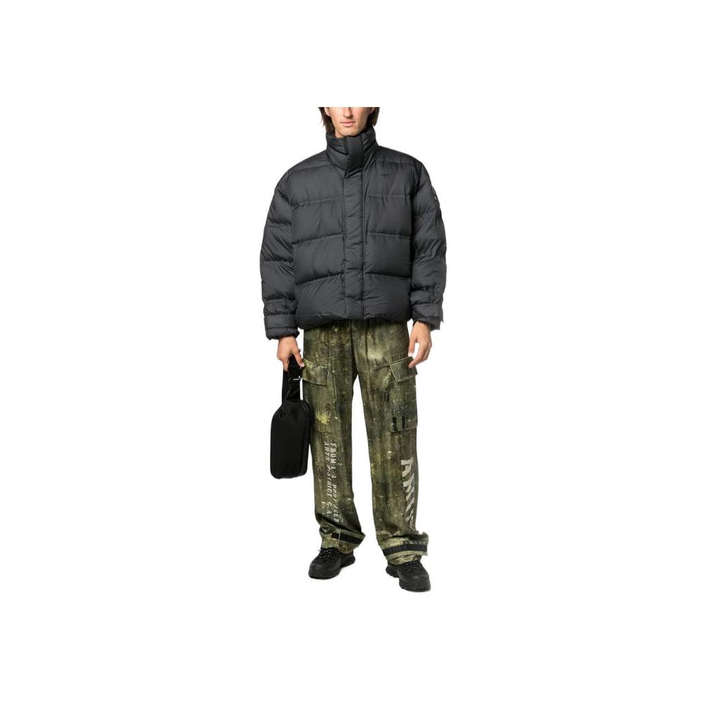 Adidas Originals Trefoil Solid Logo Hidden Zip Stand Collar Jacket Men Outerwear Black HM9221