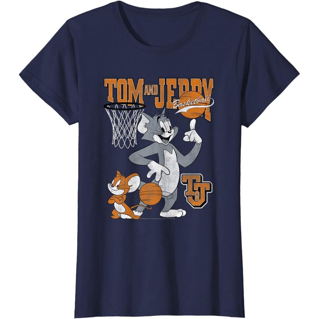 Tom And Jerry Womens/Ladies Spinning Basketball Cotton T-Shirt