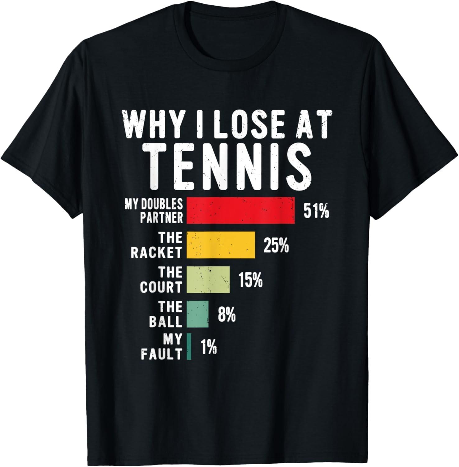 Why I Lose at Tennis Humor Tennis Player Lover Quote Gift Unisex T-Shirt S