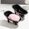 1pc Adorable bow-tie soap box, creative bathtub-shaped soap holder.