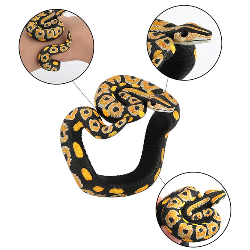 Snake Python Bracelet Simulation Animal Model Figure Plastic Fun Prank Gift for Kids Educational Children's Boys Girls Toys