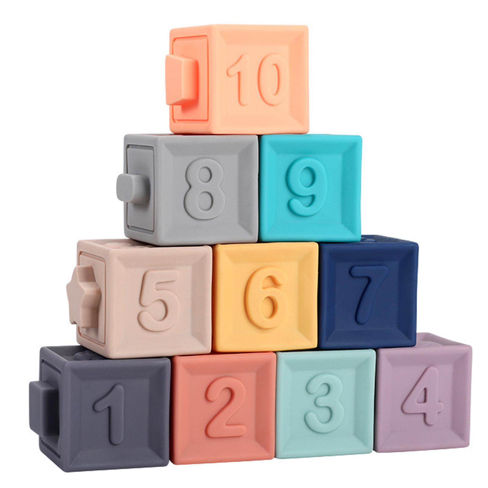 Мягкий резиновый набор развивающих кубиков для детей, игрушка для раннего развития и интеллектуального развития для младенцев